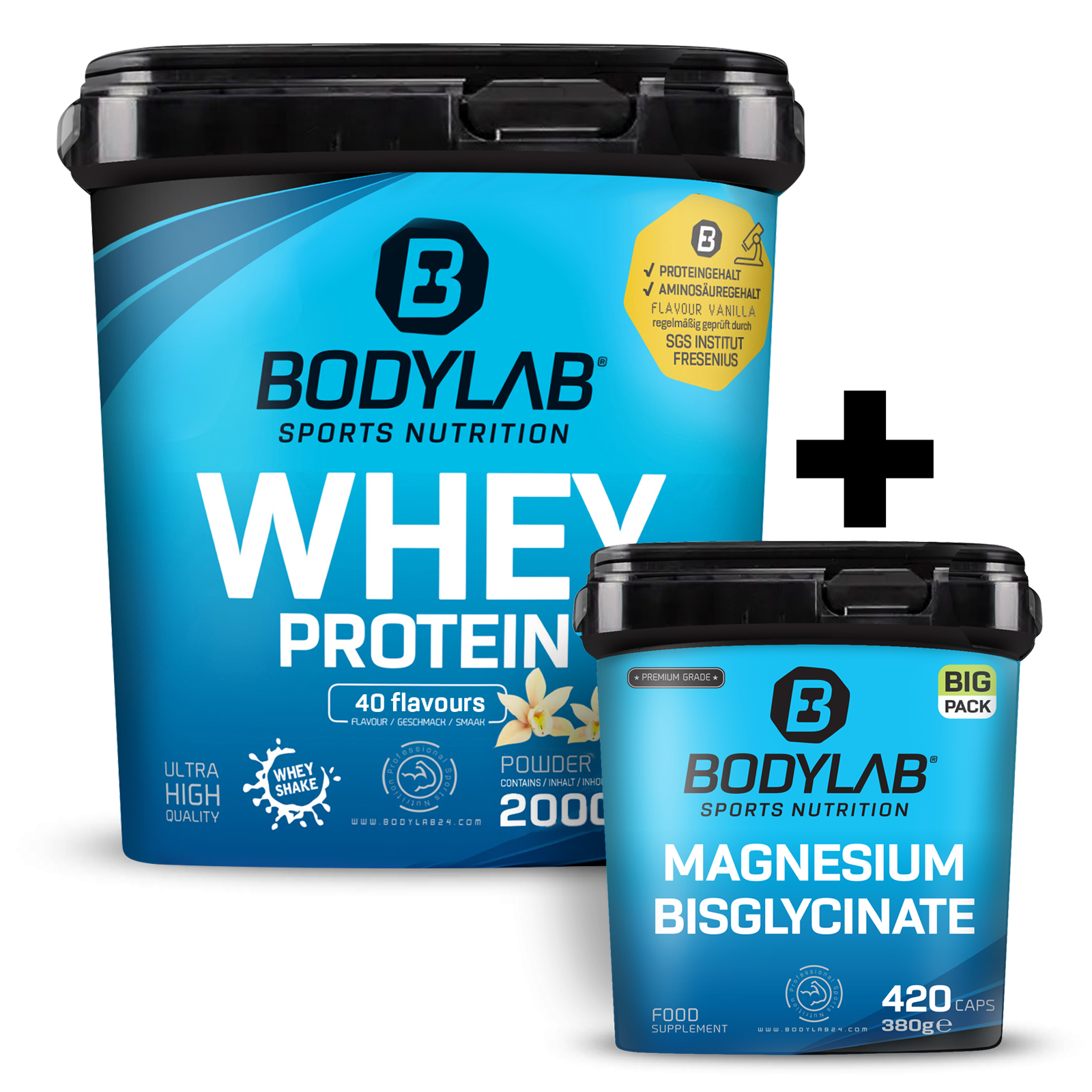 Whey + BIG PACK Magnesium Bisglycinate (420 Kapseln)