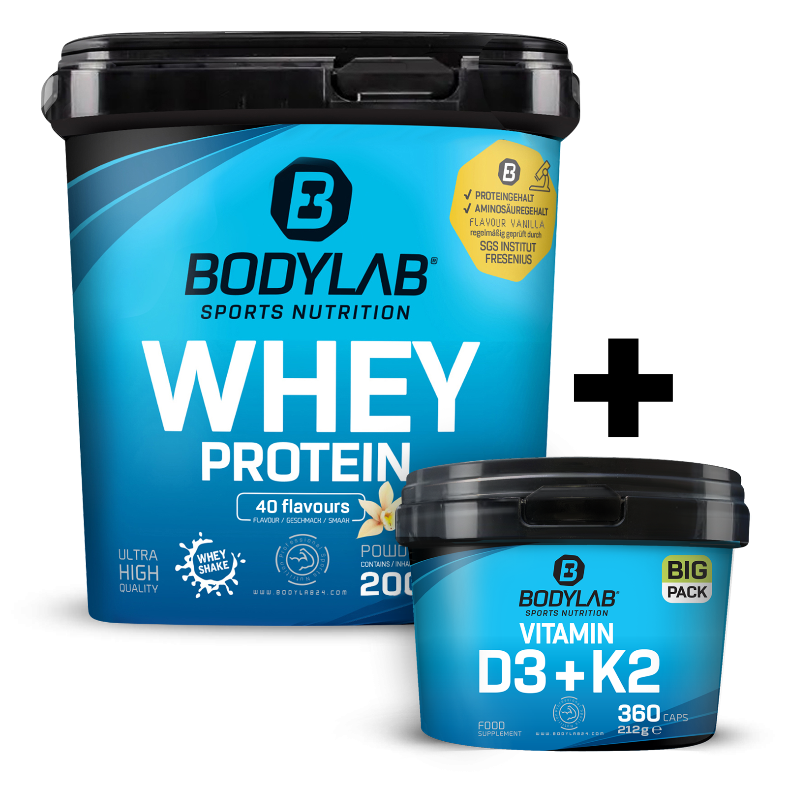 Whey + BIG PACK Vitamin D3 + K2 (360 Kapseln)