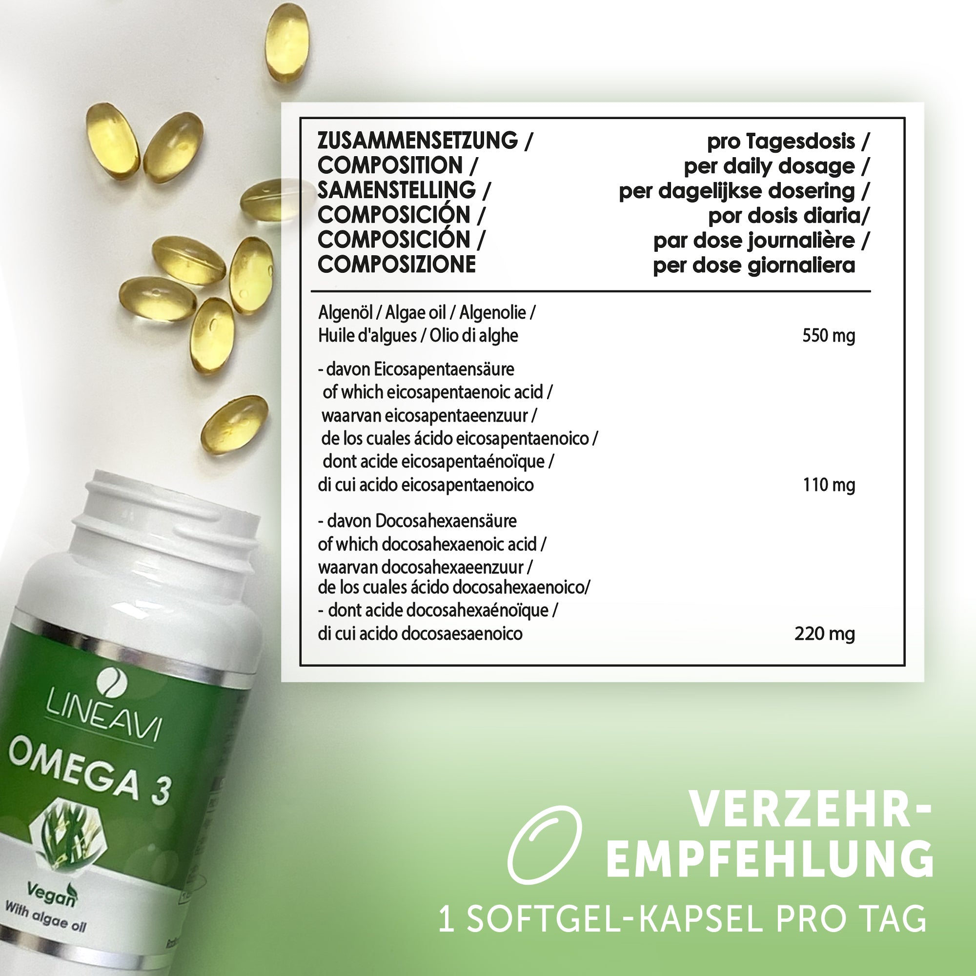 LINEAVI Omega 3 Vegan (60 Kapseln)