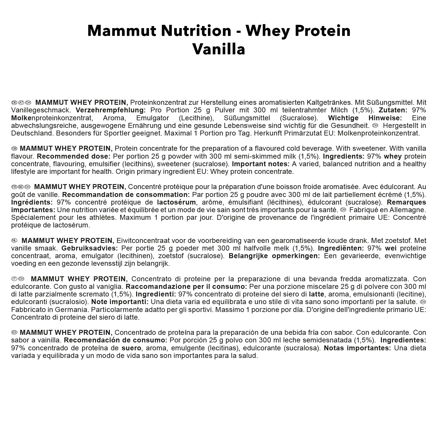 Mammut Whey Protein (3000g)