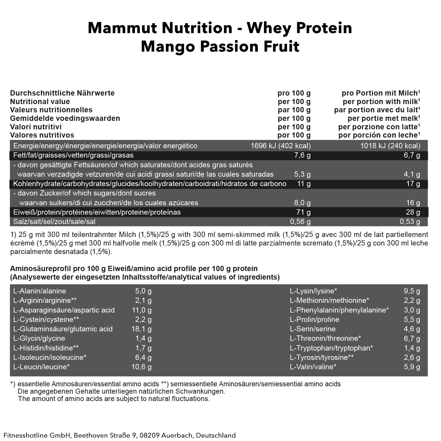 Mammut Whey Protein (3000g)