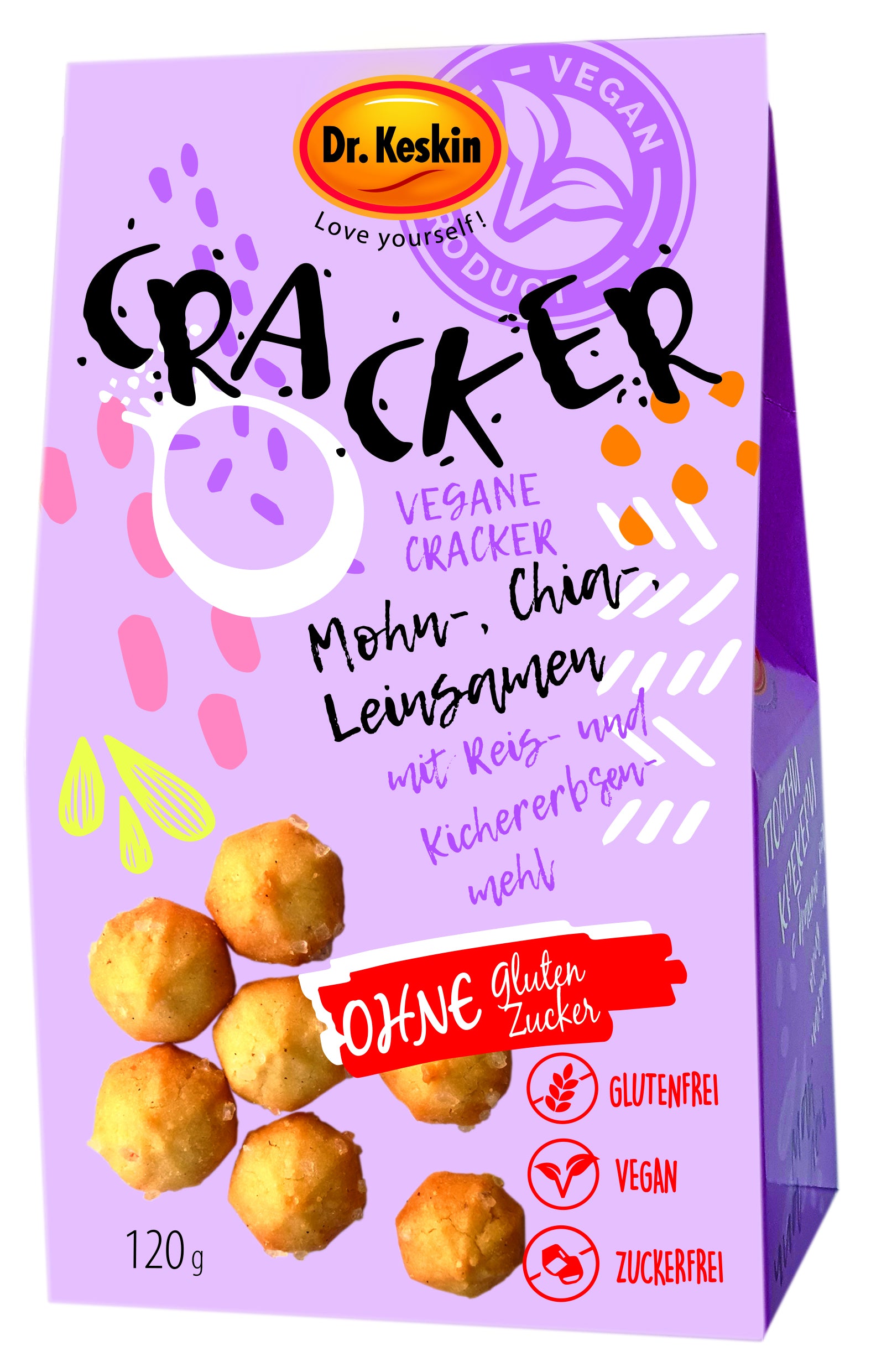 Cracker mit Mohn-, Chia- und Leinsamen (120g)