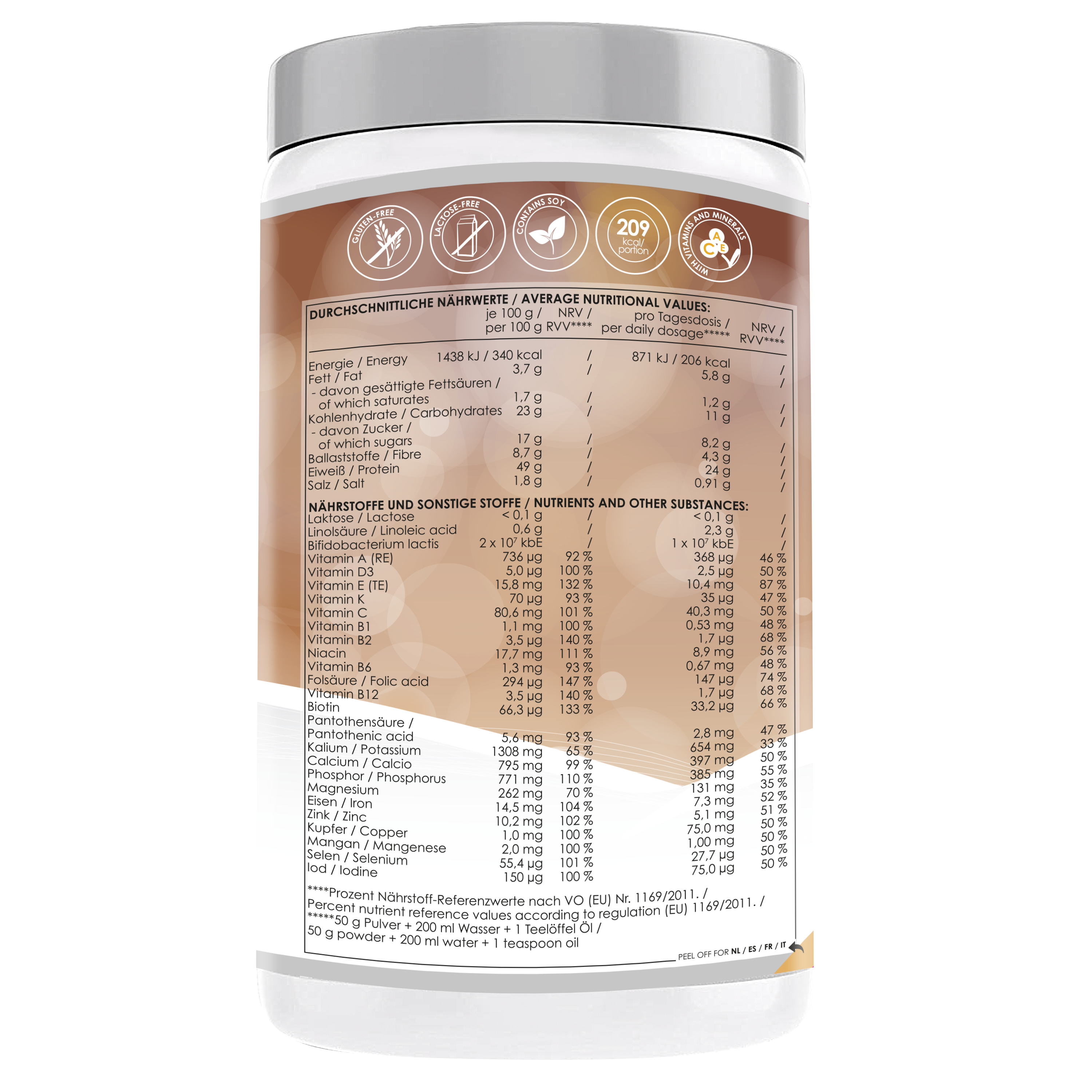 LINEAVI Aktivkost Diät Shake + Shaker (3x500g)