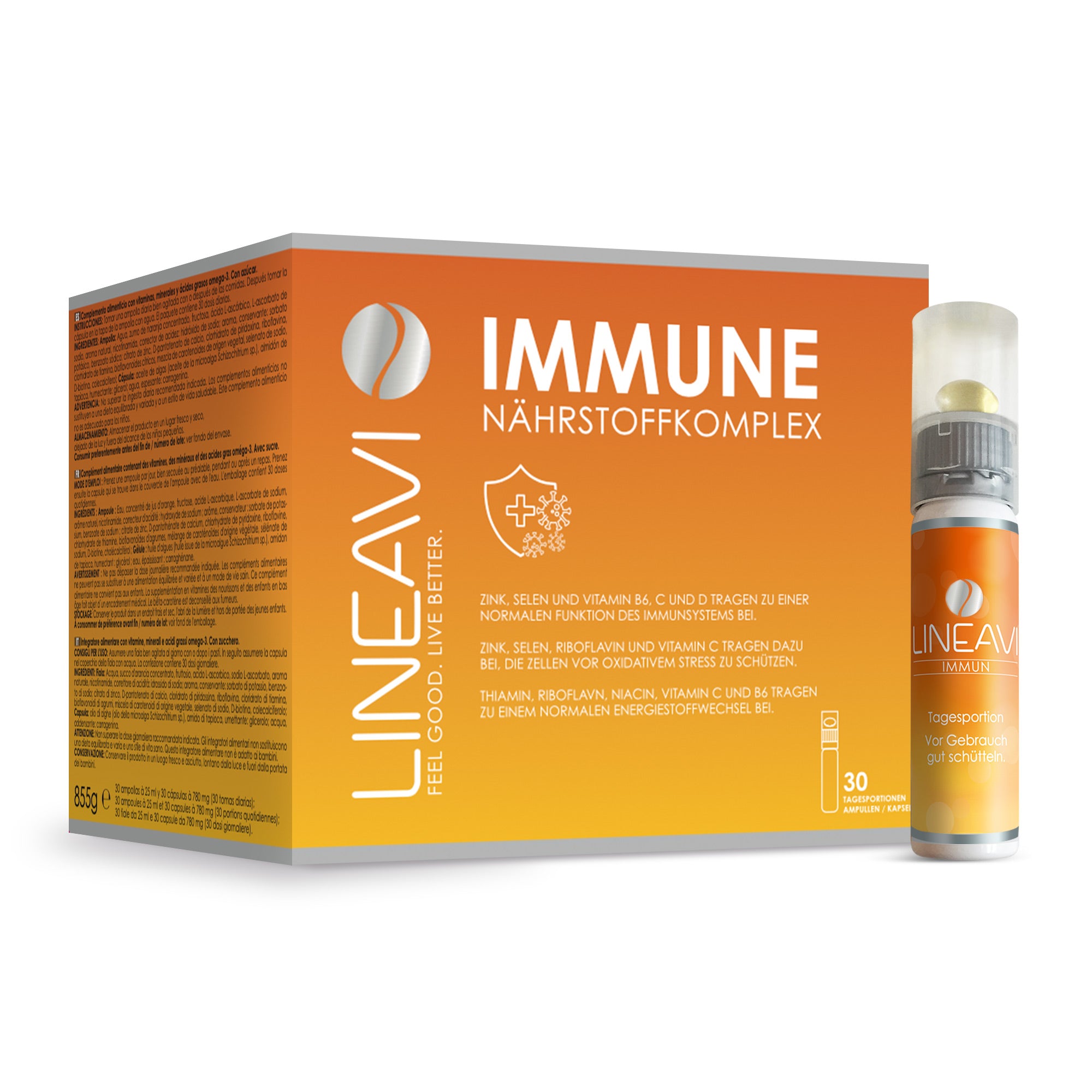 LINEAVI Immun (30x25ml Trinkfläschchen + 30 Omega 3 Kapseln)