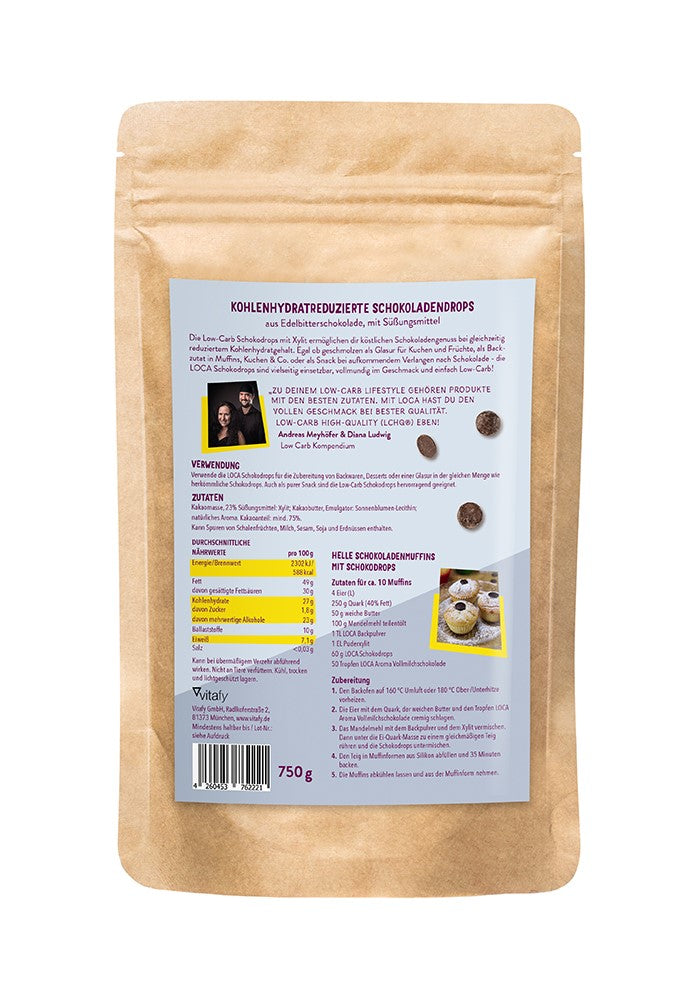 Kohlenhydratreduzierte Schokodrops (750g)