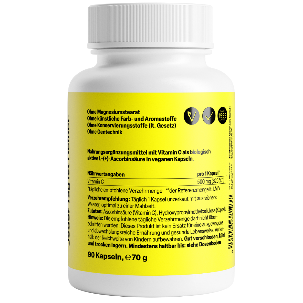 Vitamin C Kapseln 500mg (90 Kapseln)