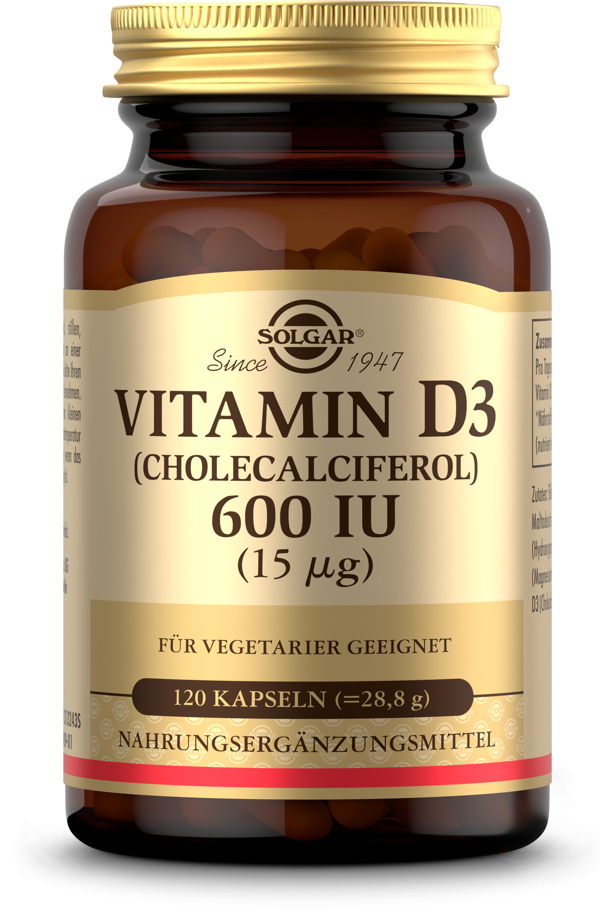 Vitamin D3 600 IU (120 Kapseln)